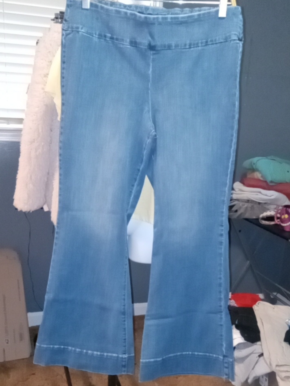 Express Women’s Light Blue 70's  Flare Jeans